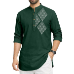 Emerald Heritage Printed Mandarin Collar Style