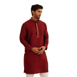Maroon Paisley Heritage Ethnic Fit Pattern