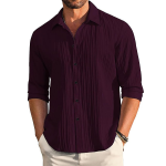 Men's Textured Regular Fit Summer Casual Shirt