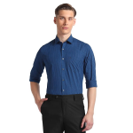 Dark Grey Checked Cotton Office Wear Shirt
