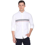 White Regular Fit Full Sleeve Casual Shirt