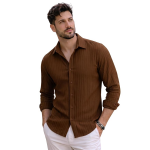 Men’s Solid Regular Fit Polyester Shirt