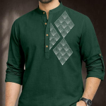 Emerald Heritage Printed Mandarin Collar Style