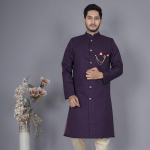 Wine Jacquard Indo Western Royal Occasion Ensemble