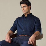 Classic Blue Cotton Tailored Formal Shirt