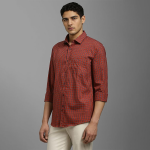 Men's Maroon Slim Fit Soft Finish Casual Shirt