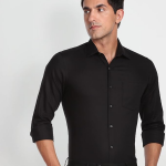 Arrow Black Slim Fit Cotton Formal Shirt