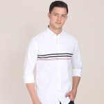 White Regular Fit Full Sleeve Casual Shirt