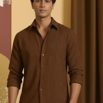 Men’s Solid Regular Fit Polyester Shirt