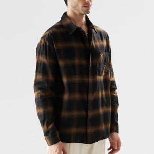 Mustard Plaid Relaxed Fit Casual Shirt
