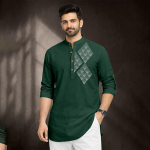 Emerald Heritage Printed Mandarin Collar Style