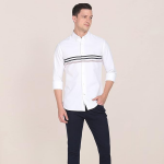 White Regular Fit Full Sleeve Casual Shirt