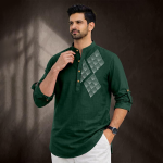 Emerald Heritage Printed Mandarin Collar Style