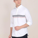 White Regular Fit Full Sleeve Casual Shirt