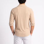 Beige Linen Full Sleeve Relaxed Casual Shirt