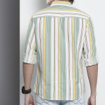 Green Yellow Printed Regular Fit Casual Shirt
