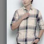 Blue Checkered Regular Fit Polycotton Shirt